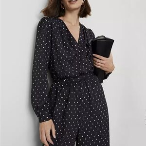 BANANA REPUBLIC FACTORY Black Polka Dot Jumpsuit